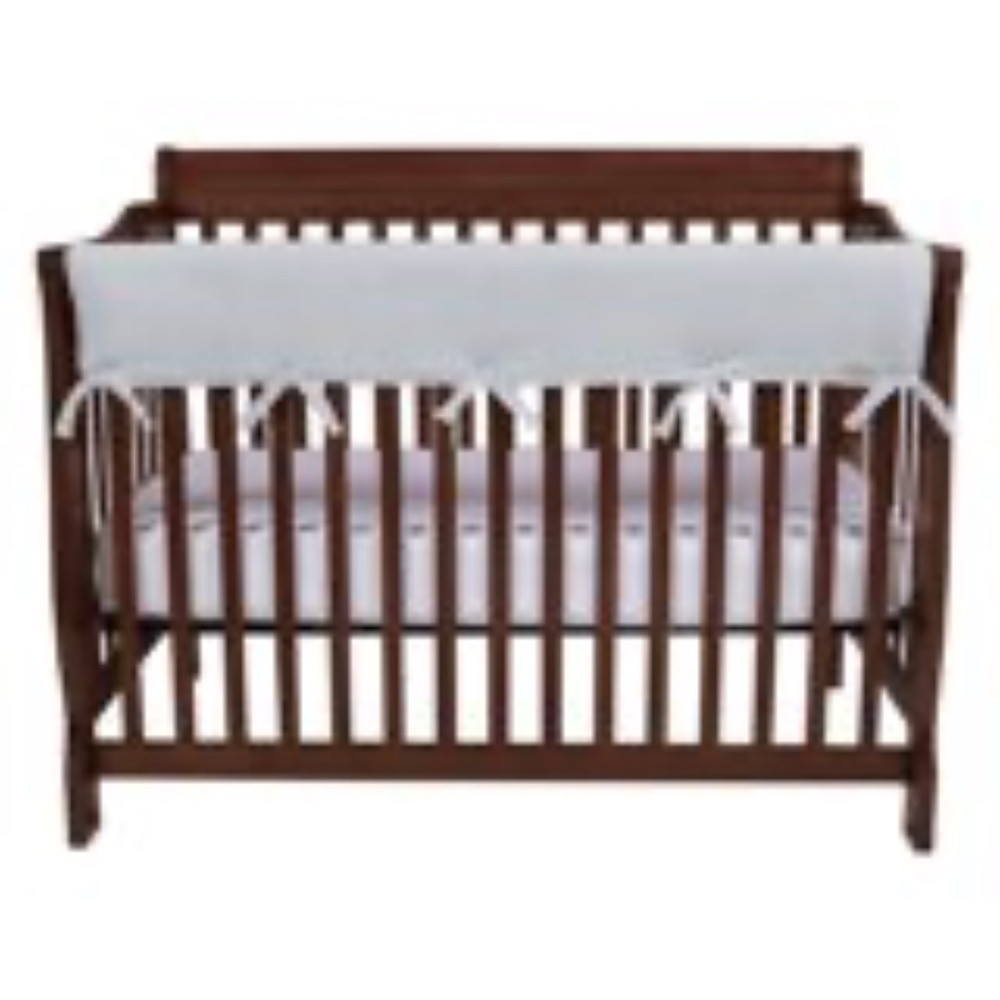 CribWrap Wide Gray Fleece Rail Cover Set (Front & Sides)